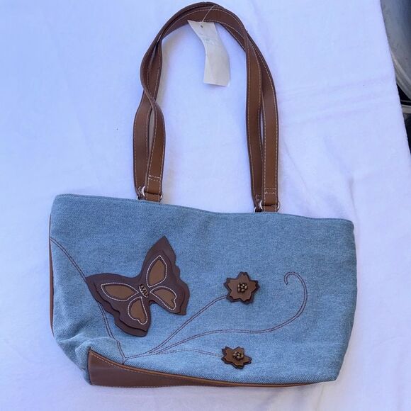 Charter Club Y2K denim BUTTERFLY SHOULDER BAG - Picture 1 of 14